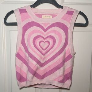 L.A. Hearts Pink Heart Knit Tank
